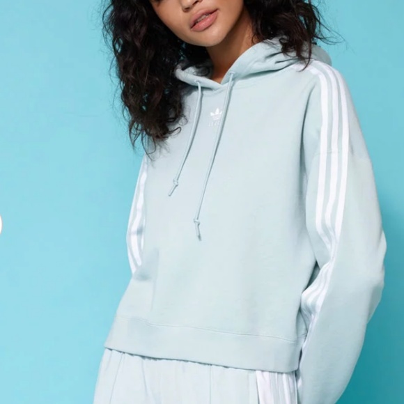 adidas mint green cropped hoodie